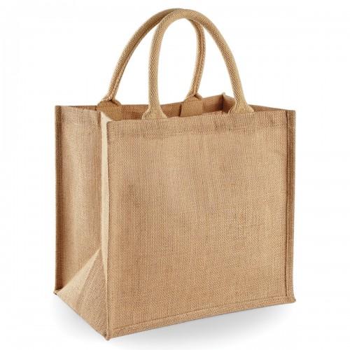 Westford Mill Jute Mini Tote Shopping Bag (14 Litres) One Size natuurlijk