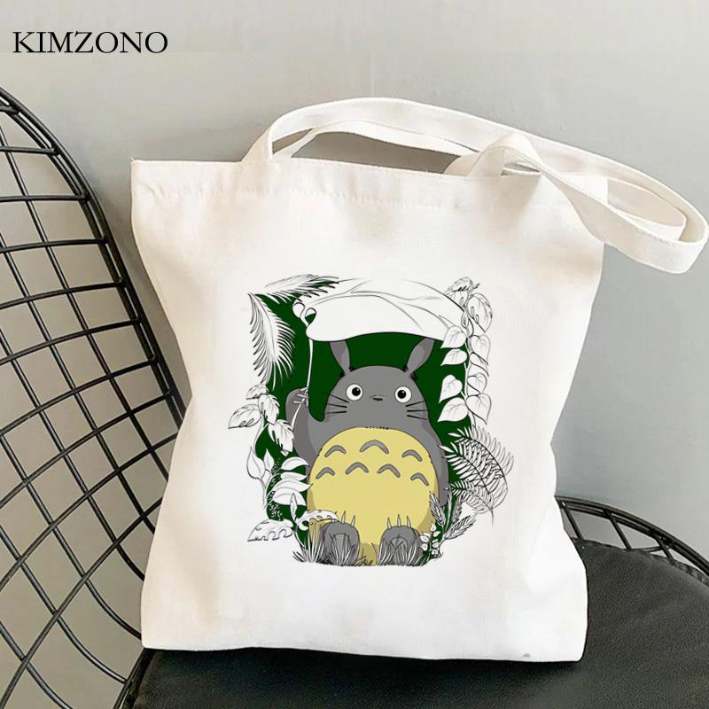 Aidegou19 Totoro boodschappentas bolsa canvas katoenen handtas tas bolsa compra string sac tissu 24*26cm