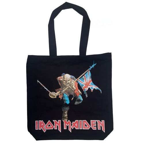 Iron Maiden Trooper katoenen draagtas met rugprint One Size rood/zwart