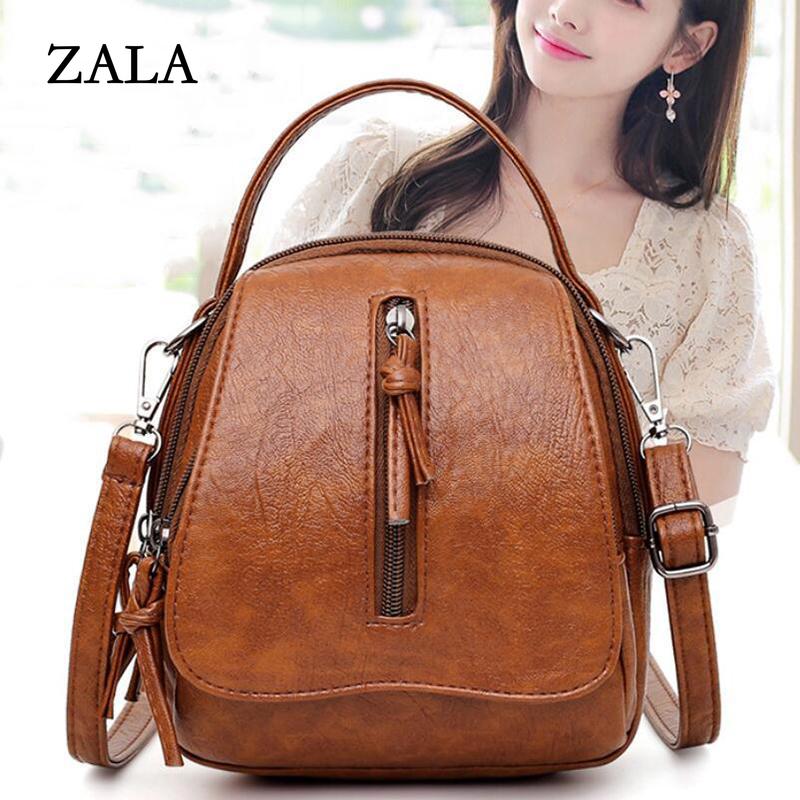 ZALA Bag Nieuwe mini-tassen voor dames Vintage casual crossbody tas Dames luxe handtassen Dames lederen schoudertas 17*8*20cm