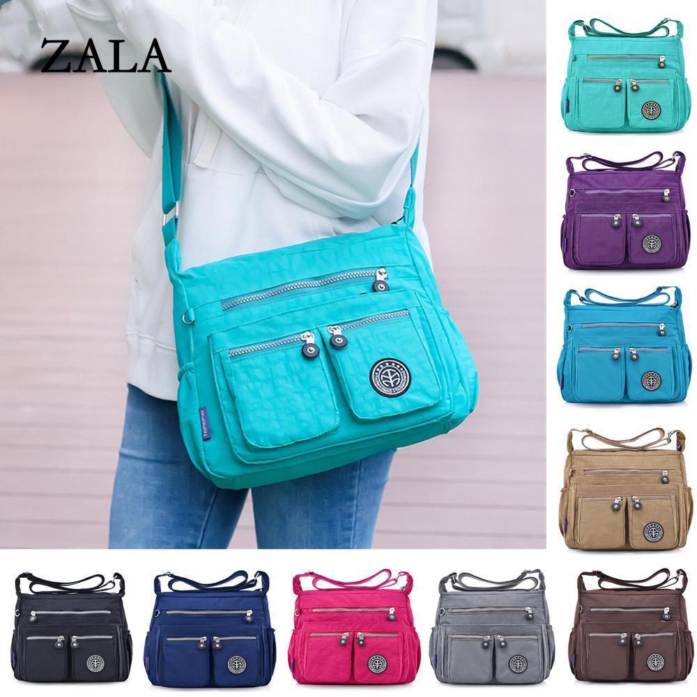 ZALA Bag Damesmode Effen kleur Waterafstotend Nylon Reisschoudertas Crossbodytassen