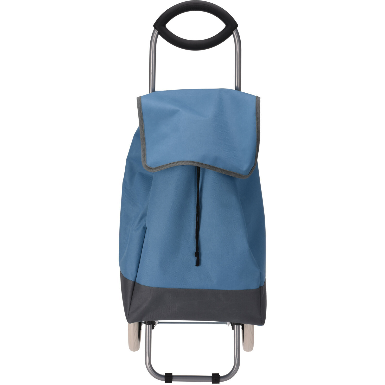 Excellent Houseware Boodschappen en losse spullen trolley - inhoud 30 liter - blauw - met wielen -