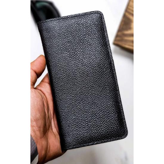 Wallets&Shoes Telefon Bölmeli Unisex Deri Portföy Kartlık Uzun Cüzdan Siyah