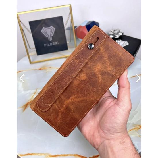 Wallets&Shoes Telefon Bölmeli Cüzdan Mıknatıslı Ve El Bantlı Büyük Paraportföy