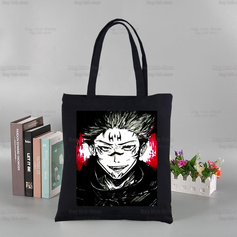 Iaidegou-1 Sukuna Ryomen zwarte boodschappentas origineel ontwerp Jujutsu Kaisen Anime Unisex mode reizen canvas tassen 24*26cm