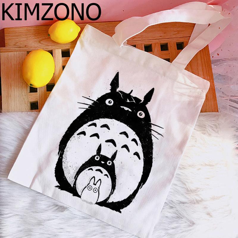 Iaidegou-1 Studio Ghibli Totoro Spirited Away boodschappentas bolso herbruikbare jute tas canvas bolsa tas sacola jute boodschappentas doek 24*26cm