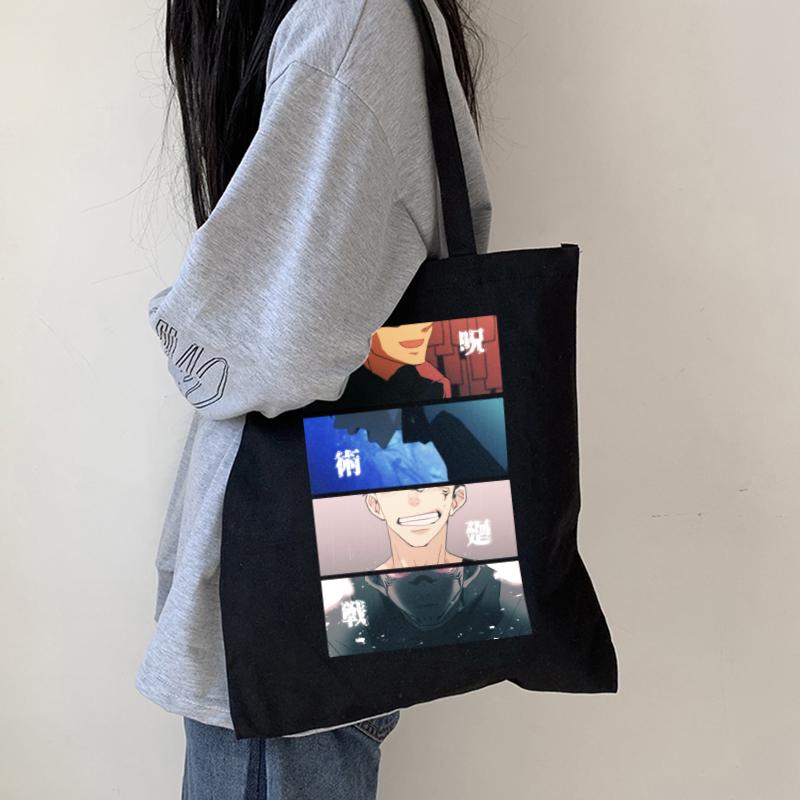 Iaidegou-1 Toveren terug Japanse Anime Mode Vrouwen Canvas Tas Harajuku Gothic Grote Capaciteit Shopper Bag Y2k Vintage famale Schoudertas 24*26cm