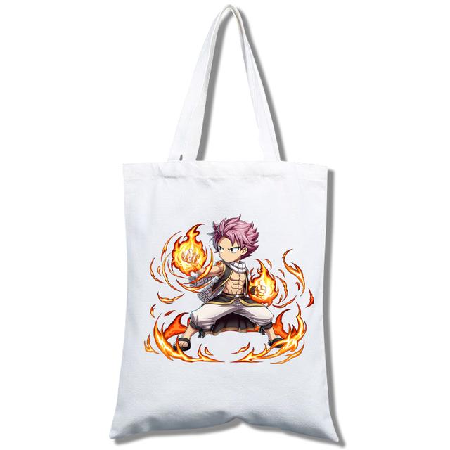 Iaidegou-1 Katoenen Fairy Tail boodschappentas Tote Bag Cartoon Print Meisjes boodschappentassen Casual mode 24*26cm