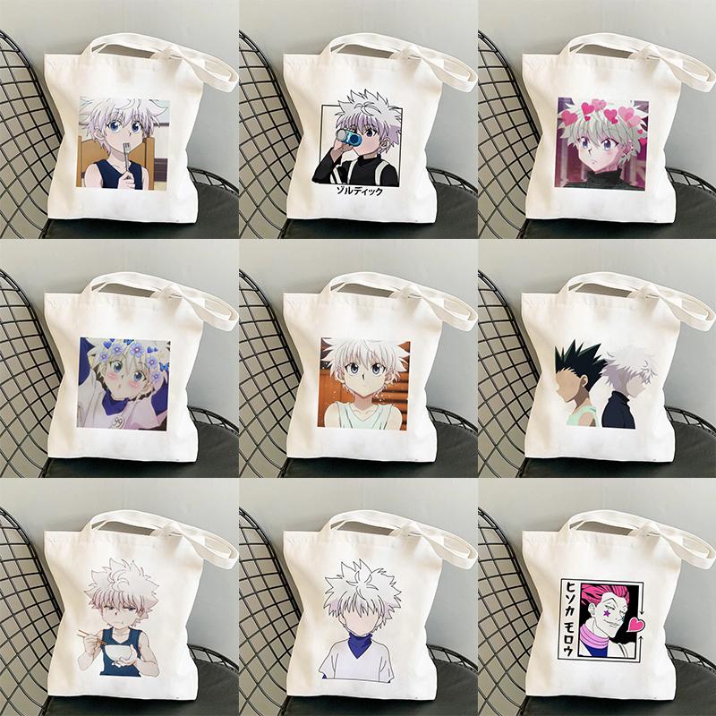 Aidegou13 Kawaii Hunter X Hunter Killua Zoldyck Kurapika Hisoka Cartoon Shopping Bag Shopper Bag Tote Bag Schoudertas Canvas Tas Handtas 24*26cm