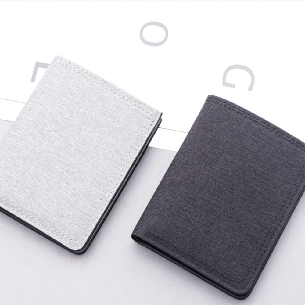 Xiangdashiye Bank card Foldable Wallet Coins Purse ID Card Holder Men Short Wallet Canvas wallet Slim Billfold zwart