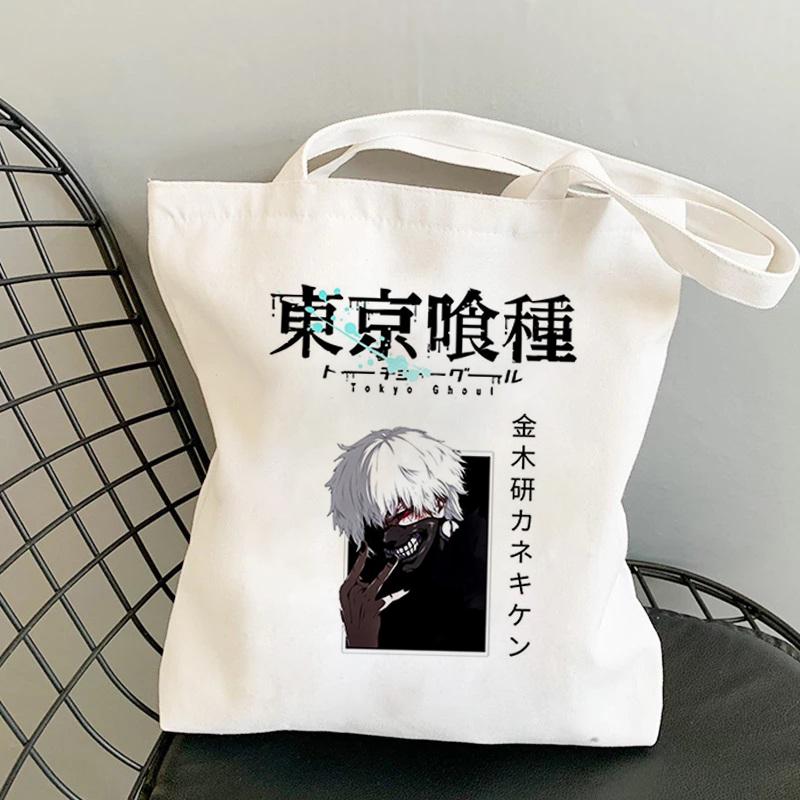 Aidegou15 Japan Anime Kaneki Ken Tokyo Ghoul Canva Tas Harajuku Gotische Stijl Shopper Grote Capaciteit Vrouwen Tas Schoudertas Vintage Handtas 24*26cm