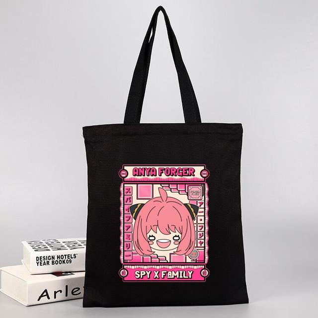 Iaidegou-2 Anime Spy × Family Anya Forger boodschappentas Harajuku draagtas voor dames Canvas schoudertas Ulzzang Eco Bag 24*26cm