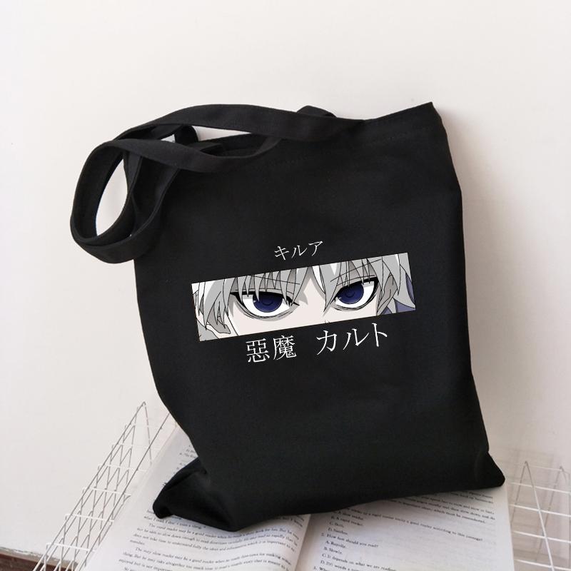 Iaidegou-2 Anime Japanse Hunter x Hunter Kurapika canvas tas shopper grote capaciteit Cartoon Letter print punk Vintage schoudertassen 24*26cm