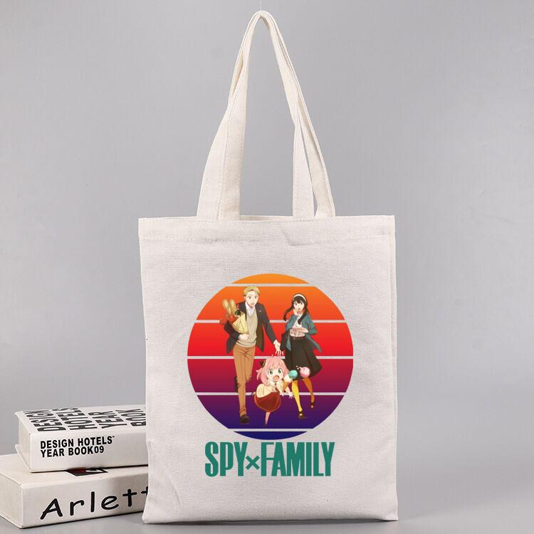 Aidegou16 Anime Spy × Family Anya Forger boodschappentas Harajuku draagtas voor dames Canvas schoudertas Ulzzang Eco Bag 24*26cm