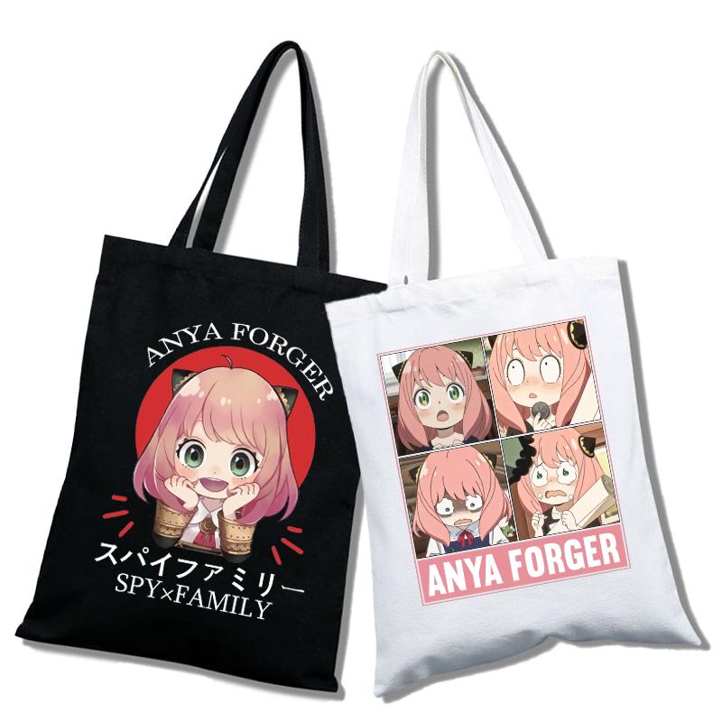 Aidegou16 Anime Spy X Family Anya Manga Boodschappentas Dames Harajuku Tote Bag Canvas Schoudertas Ulzzang Eco Bag 24*26cm