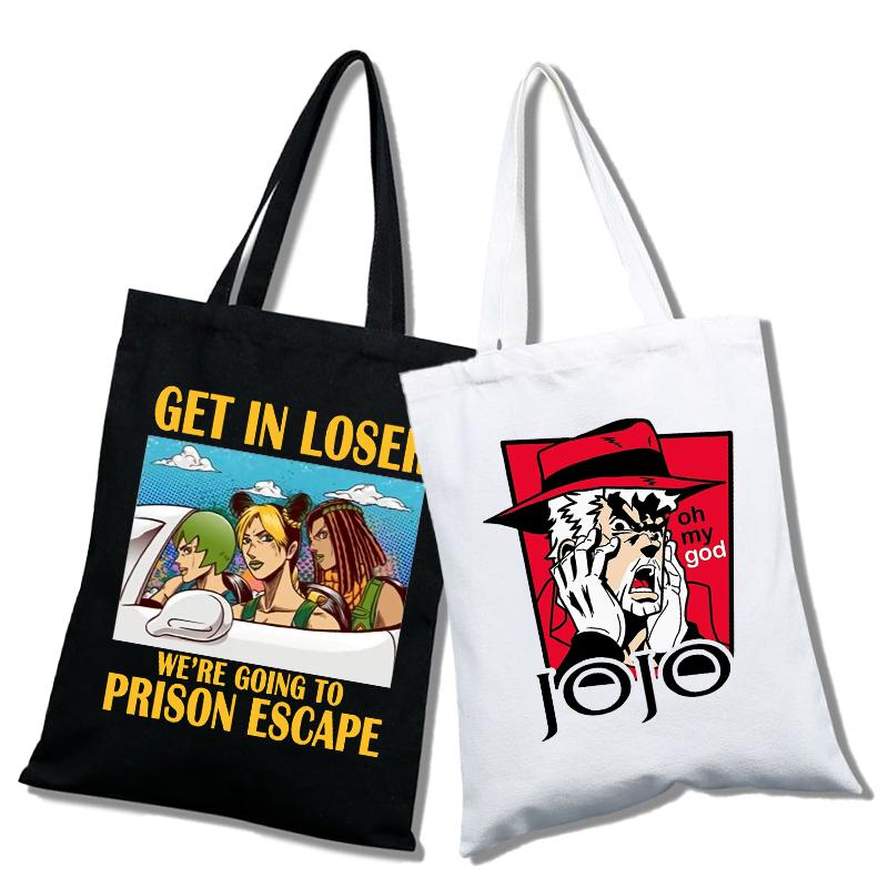 Aidegou16 Jojo Bizarre Adventure Manga Boodschappentas Dames Harajuku Tote Bag Canvas Schoudertas Ulzzang Eco Bag 24*26cm