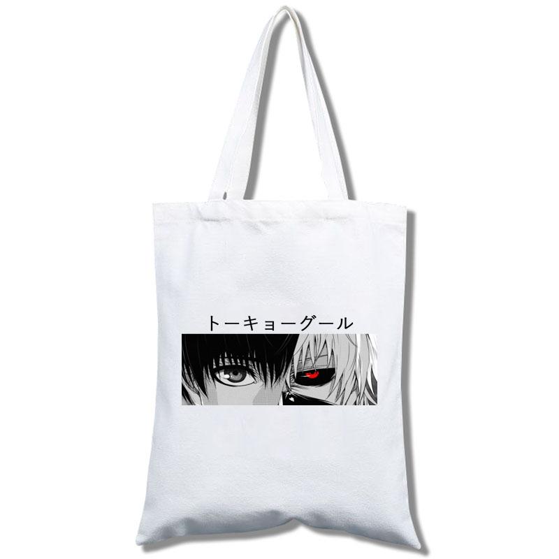 Aidegou17 Tokyo Ghoul-katoenen boodschappentas, shopper tas, herbruikbare jute tassen, stoffen tas, tissu 24*26cm