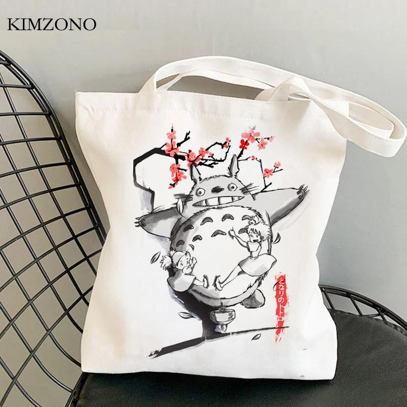 Aidegou19 Totoro boodschappentas jute tas canvas tote shopper winkelen herbruikbare tas jute netto zak cabas op maat 24*26cm