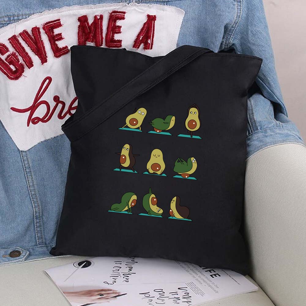 Aidegou19 avocado patroon canvas tas shopper tas harajuku grote capaciteit vrouwen tassen klassieke vintage schoudertas handtas 24*26cm