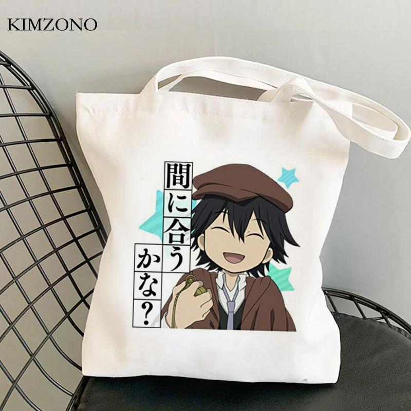 Aidegou20 Bungou Stray Dogs boodschappentas katoen bolsa recycle tas herbruikbare tote shopper tas stof boodschappentas ecobag tote sac toile 24*26cm