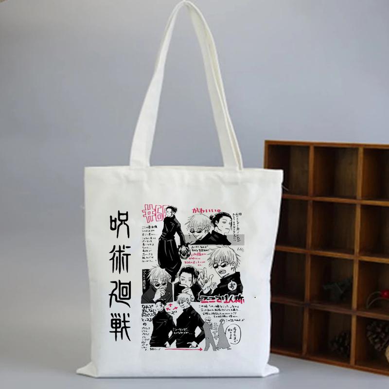 Aidegou20 Jujutsu Kaisen Patroon Afdrukken Schoudertas Dames 2021 Shopper Anime Clutch Bag Dames Tassen Merk Y2k Tas Ulzzang Damestas 24*26cm