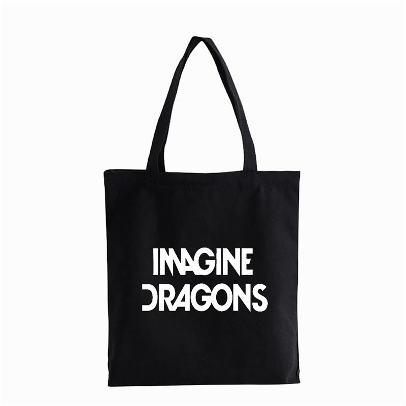 Aidegou20 IMAGINE DRAGONS Indie rockbandPrint canvas tas Mode Schoudertassen Tienerstudenten Schoudertas Shopper tassen 24*26cm