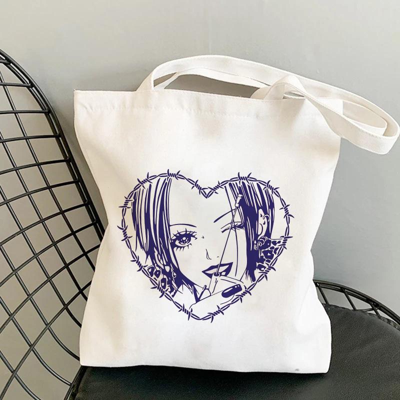 Iaidegou-9 Boodschappentassen Nana Anime Manga Ren Honjo Kawaii Meisje Shopper Bag Print Canvas Draagtas Handtassen Vrouwen Tas Harajuku Schoudertas 24*26cm