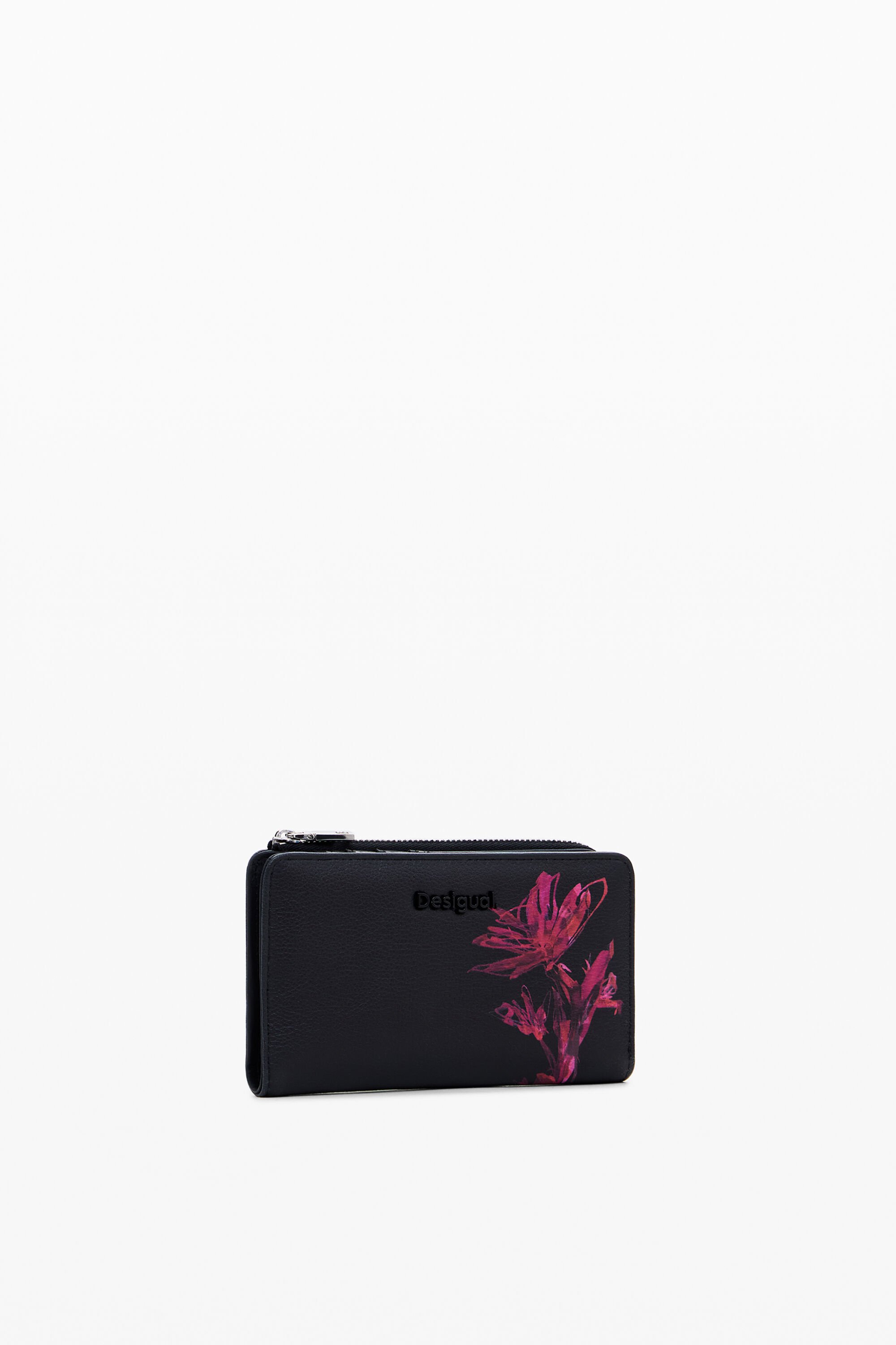 Desigual Portemonnee S bloemen - BLACK