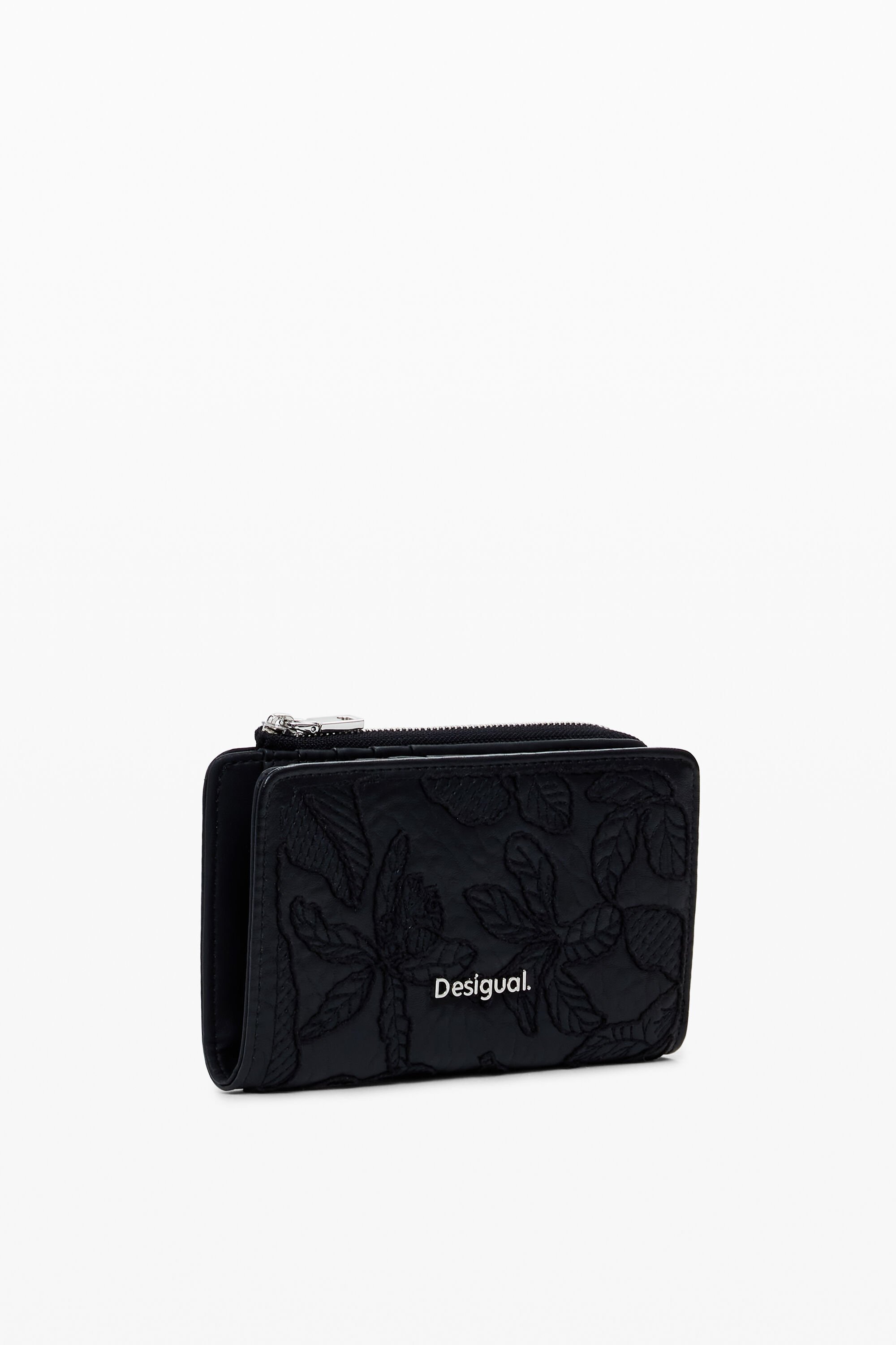 Desigual Kleine bloemenportemonnee - BLACK