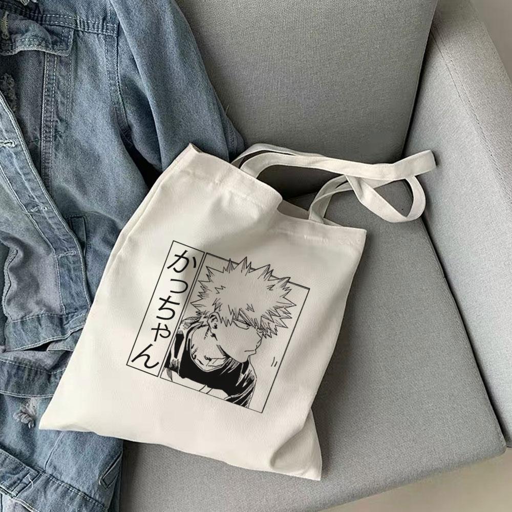 Aidegou28 Zomer Hunter X Hunter Anime Print Casual Harajuku Vrouwelijke Schouder Canvas Tas Grote Capaciteit Tote Herbruikbare Dames Shopping Tassen 24*26cm