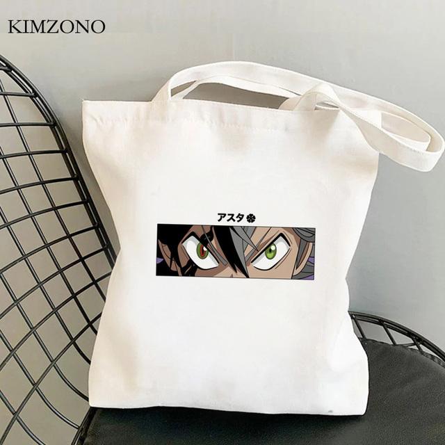 Aidegou28 Black Clover boodschappentas jute tas tote shopper recycle tas bolsa eco tas string bolsas reutilizables custom 24*26cm