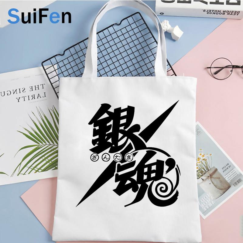 Aidegou30 gintama boodschappentas katoenen bolsa shopper handtas shopper draagtas tote opvouwbaar op maat 24*26cm