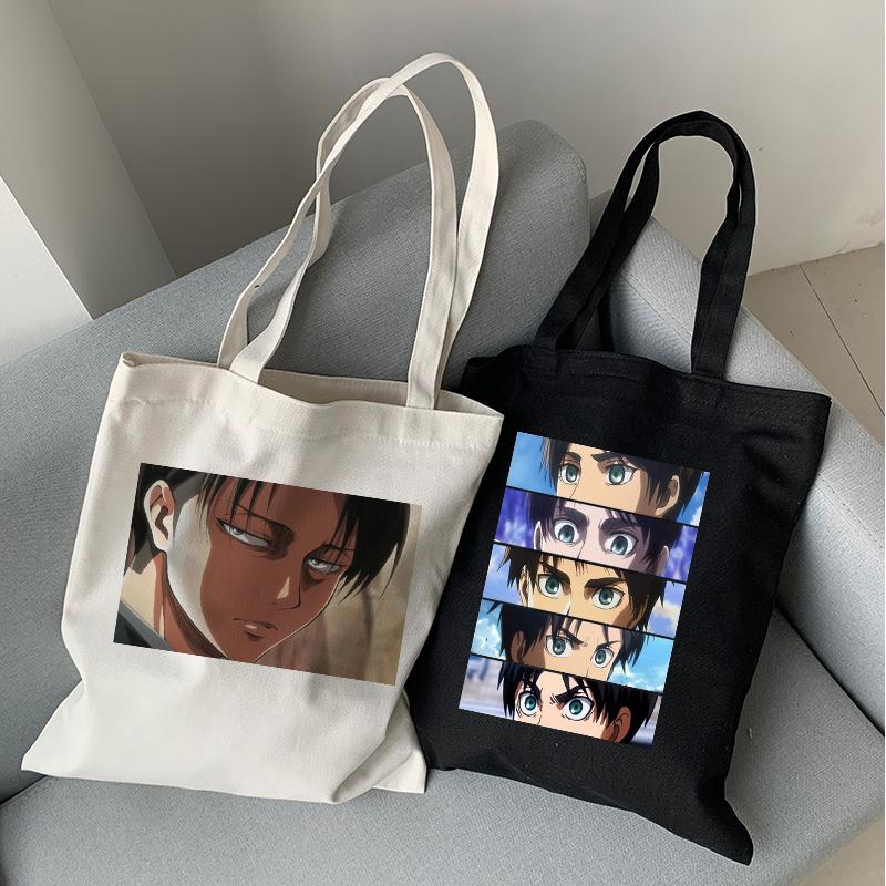 Aidegou30 Anime Aanval Op Titan Mode Punk Shopper tas Harajuku Grote Capaciteit Gothic tiener Tote Bag Vintage Casual vrouwen Canvas tas 24*26cm