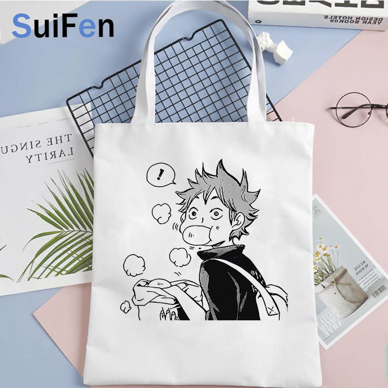 Aidegou17 Haikyuu boodschappentas winkelen bolsas de tela eco boodschappen shopper recycle tas tas winkelen opvouwbare sacolas 24*26cm