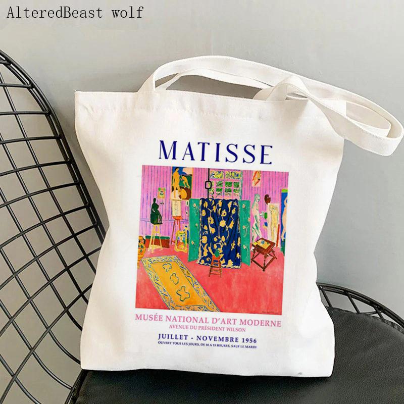 Aidegou31 Vrouwen Shopper tas Henri Matisse Cutouts Kawaii tas Harajuku Shopping Canvas Shopper tas meisjes handtas Tote Schouder Damestas 24*26cm