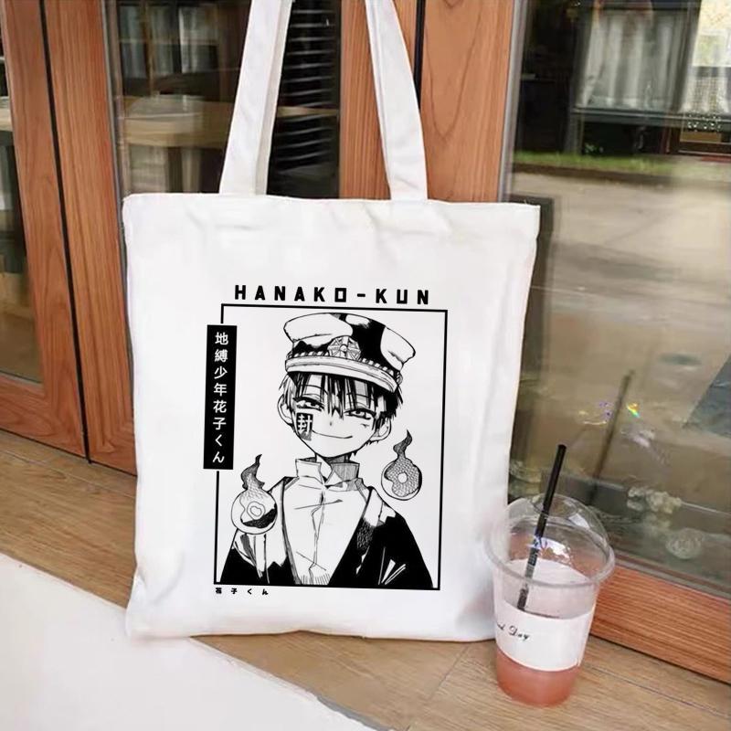 Iaidegou-4 Japanse Anime Toilet Gebonden Hanako Kun Eco Canvas Shopper Bag Manga Tote Bags Harajuku Vrouwen Schoudertas Boodschappentas Handtas 24*26cm