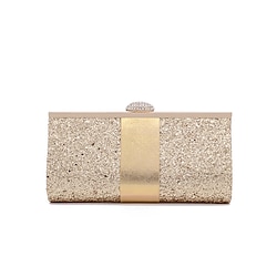 Light in the box dames gouden glitter clutch tas met strass sluiting, elegante avondtas voor bruiloften, feesten en formele evenementen zilver zwart roze