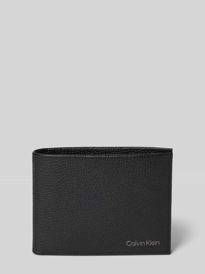 CK Calvin Klein Leren portemonnee met structuurmotief 'WARMTH BIFOLD'