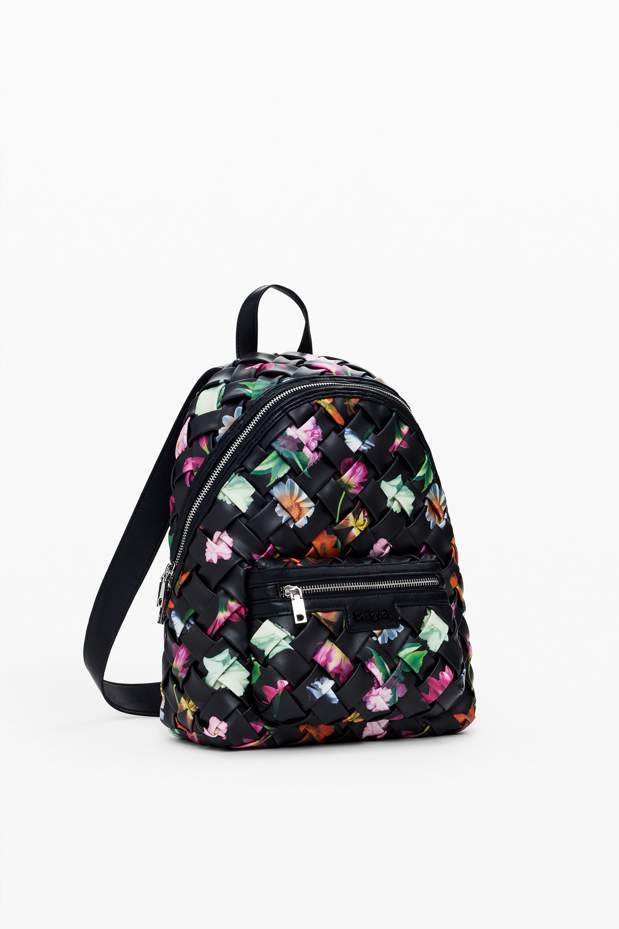 Desigual Kleine bloemenrugzak - BLACK