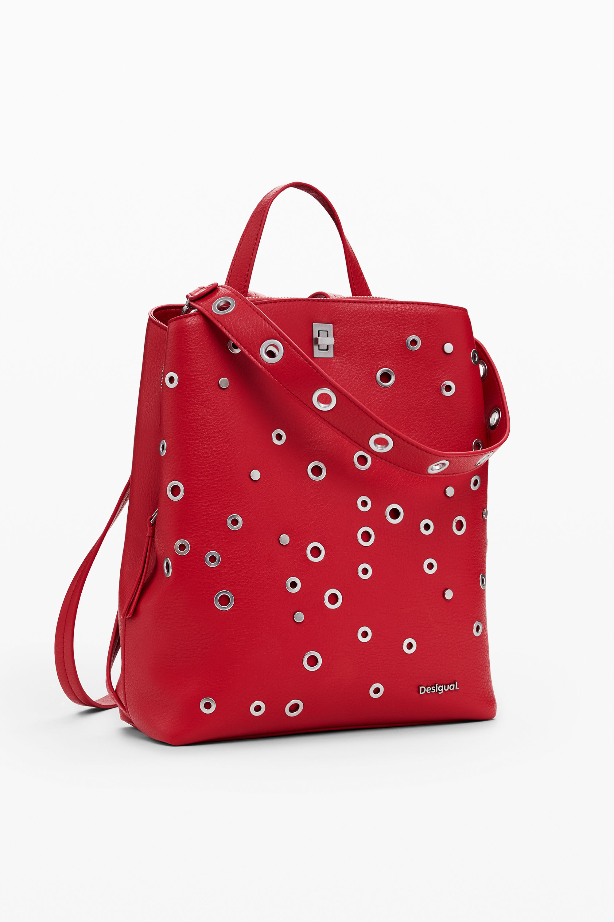 Desigual Middelgrote rugzak met studs - RED