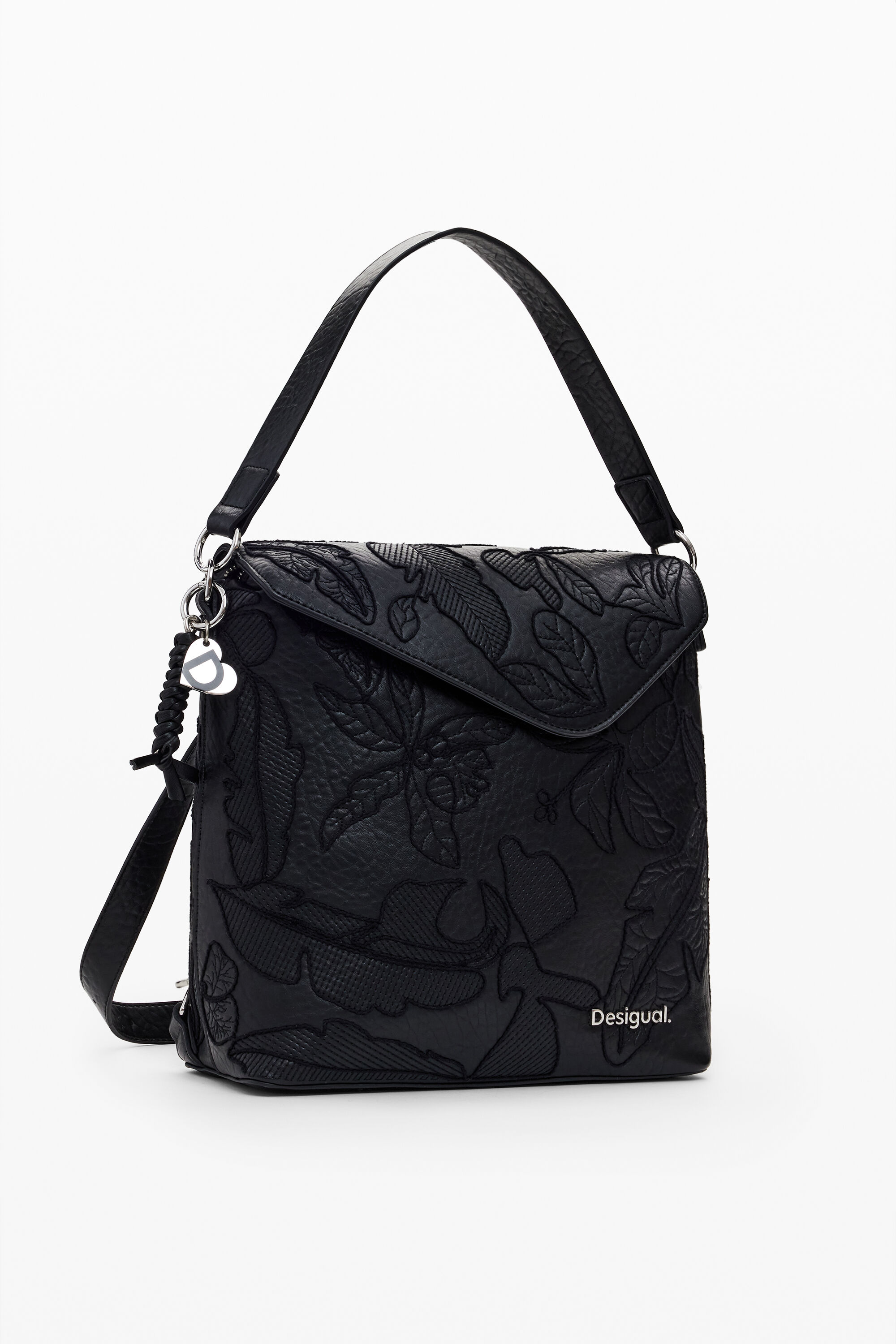 Desigual Rugzak met borduursels 2 in 1 - BLACK