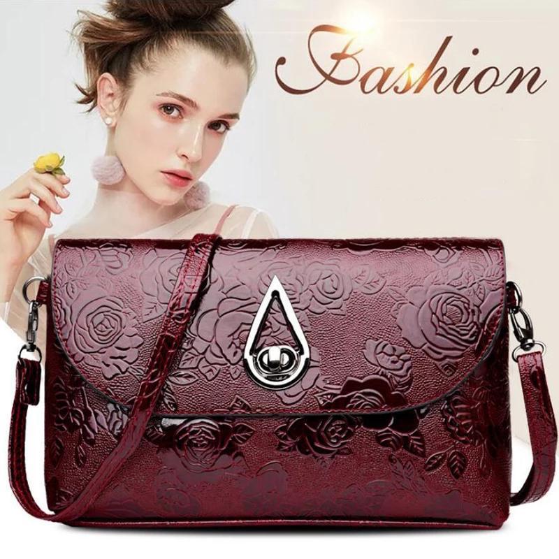 Always Charming Rose Flower Reliëf Sling Bags Elegante Moeder Schoudertas Flap Crossbody Tas Dame Avondfeest Koppeling 25*5*15cm zwart