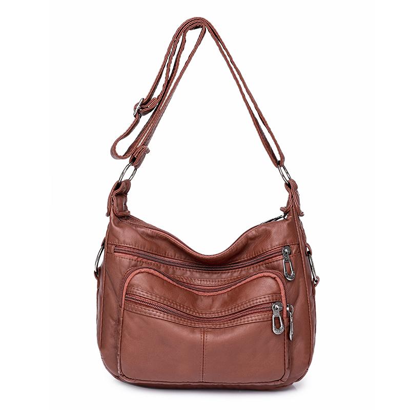 JINBAOSEN BAG Vrouwen Tas 2023 Nieuwe Mode Middelbare Leeftijd Handtas Multi-Pocket Praktische Messenger Vintage Schoudertas Trend Crossbody Pack 27cm8cm20cm