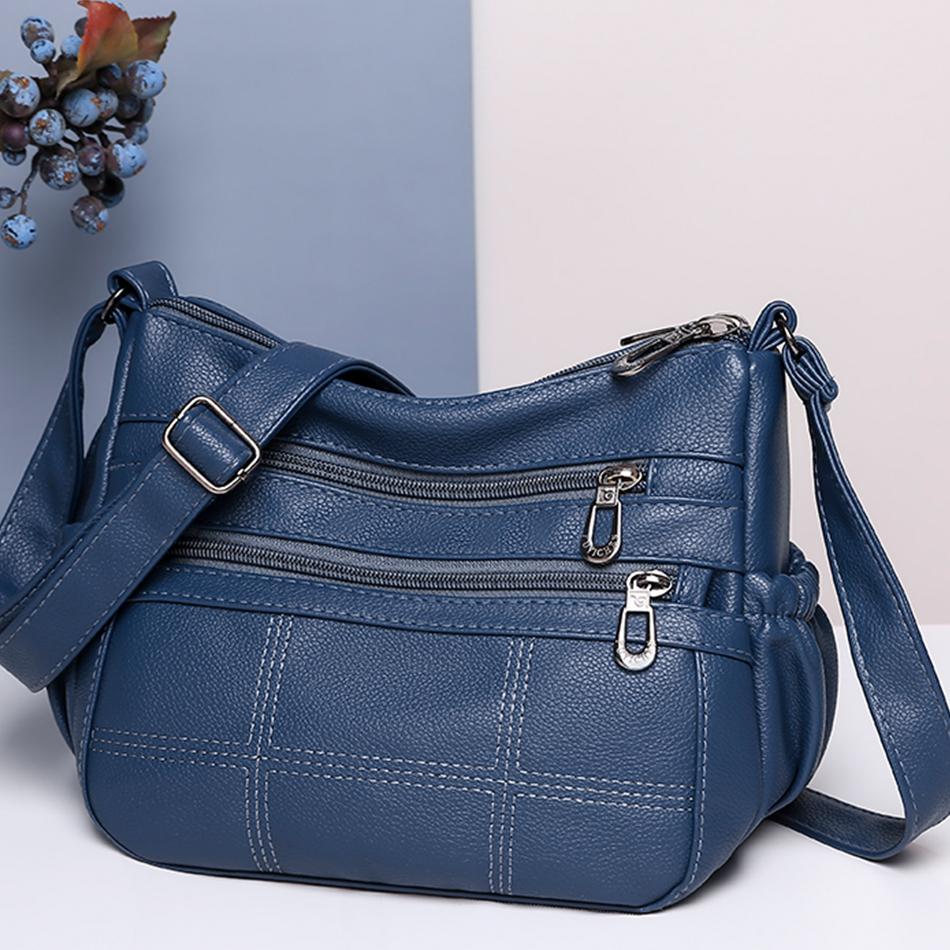 JINBAOSEN BAG Casual Hoge Capaciteit Crossbody Tas Voor Vrouwen Luxe Hoge Kwaliteit Zacht Pu Lederen Schoudertassen 2022 Nieuwe Designer Handtas Portemonnees blauw