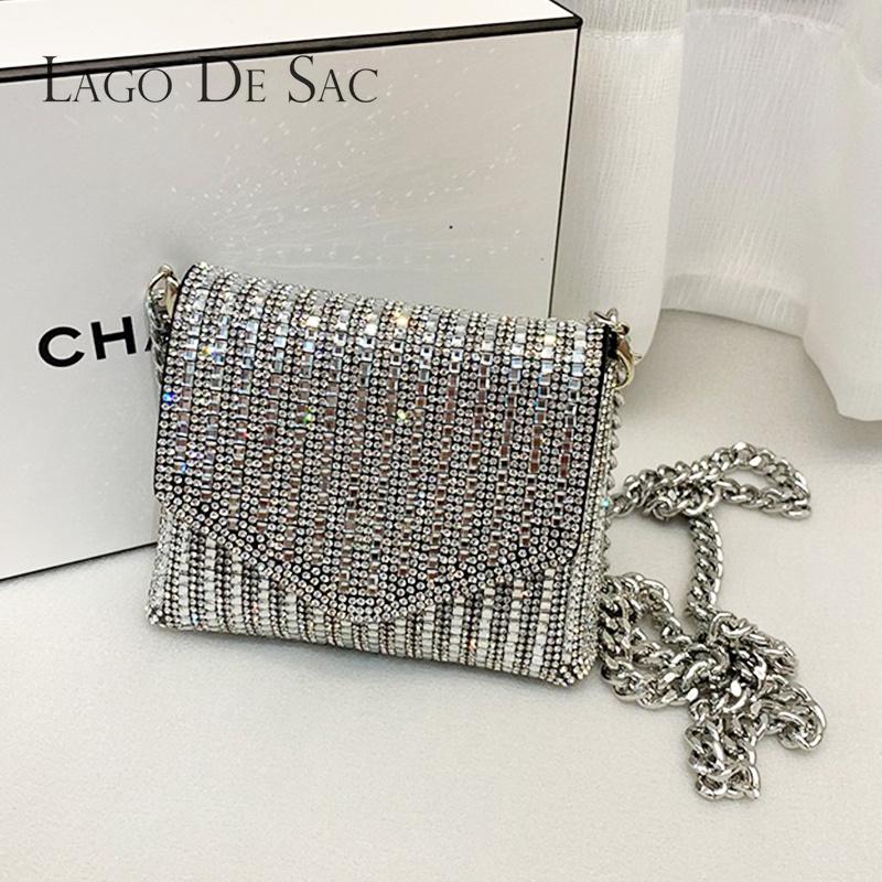 High quality bags Damesrugzak Vrouwelijke Bling Chain Crossbody Tas Dames Mini Strass Kleine Envelop Schoudertas Volledige Diamond Messenger Avondtasje One Size