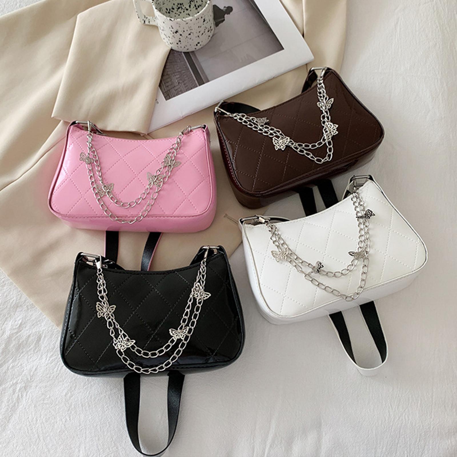 High quality bags Dameshandtas Pure Kleur Vlinderketting Schoudertas Onderarmtas Casual Elegante Dames Kleine Hobos Merk Designer Handtassen Portemonnee One Size roze