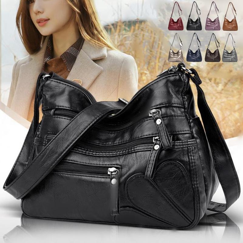 Your favorite bag Hoge kwaliteit vrouwen zachte lederen schoudertassen Multi-layer klassieke crossbody tas luxe designer handtas en portemonnee grijs