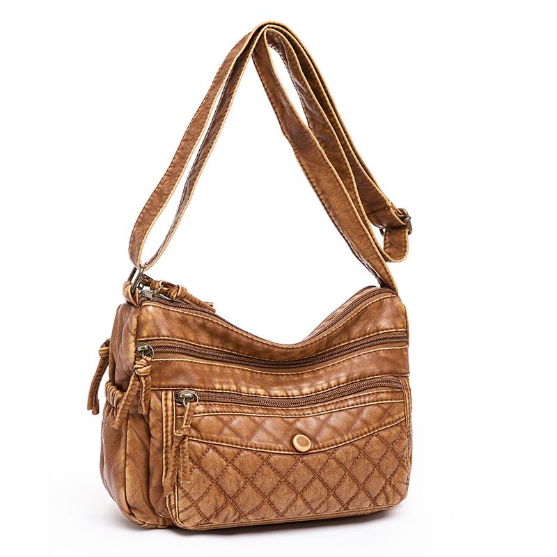 Your favorite bag Annmouler Gloednieuwe Vrouwen Schoudertas Vintage Crossbody Tas Kwaliteit Vrouwelijke Tas Zacht Lederen Handtassen Multi-zakken Designer Tas