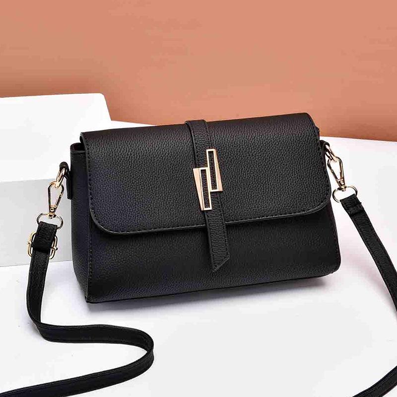 VIA ROMA Vrouwen schoudertas Crossbody tas Lychee patroon eenvoudige en modieuze kleine vierkante tas one size grijze kleur