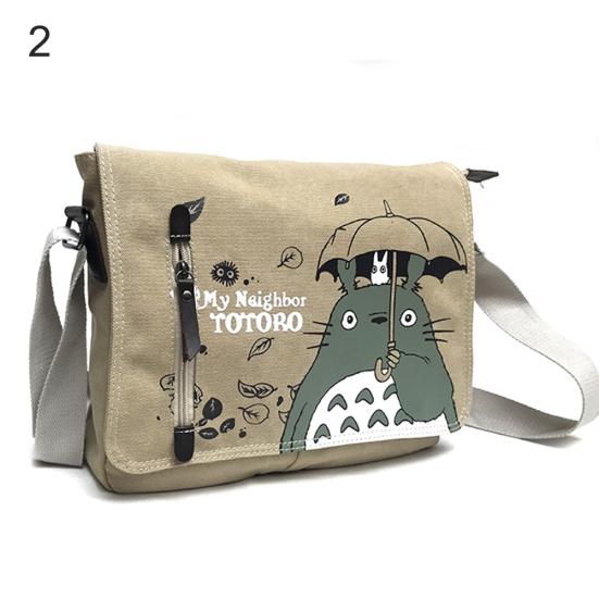 Wonder Pocket Vrouwen Anime My Neighbor Print Canvas Messenger Crossbody Schoudertas 1 grijs